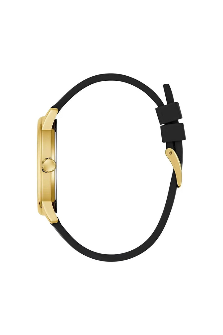 Gents Gold Case & Black Dial & Strap Watch