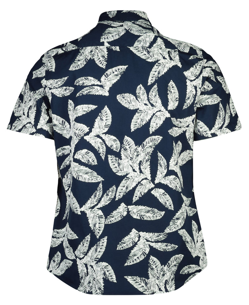 Palm Leaves Printed Short Sleeve Shirt
