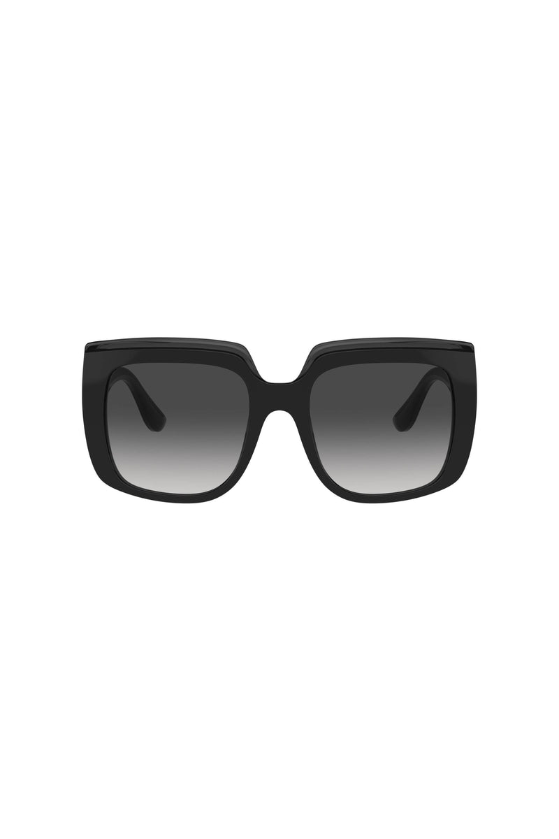 Square Frame Grey Gradient Lens Sunglasses - Black