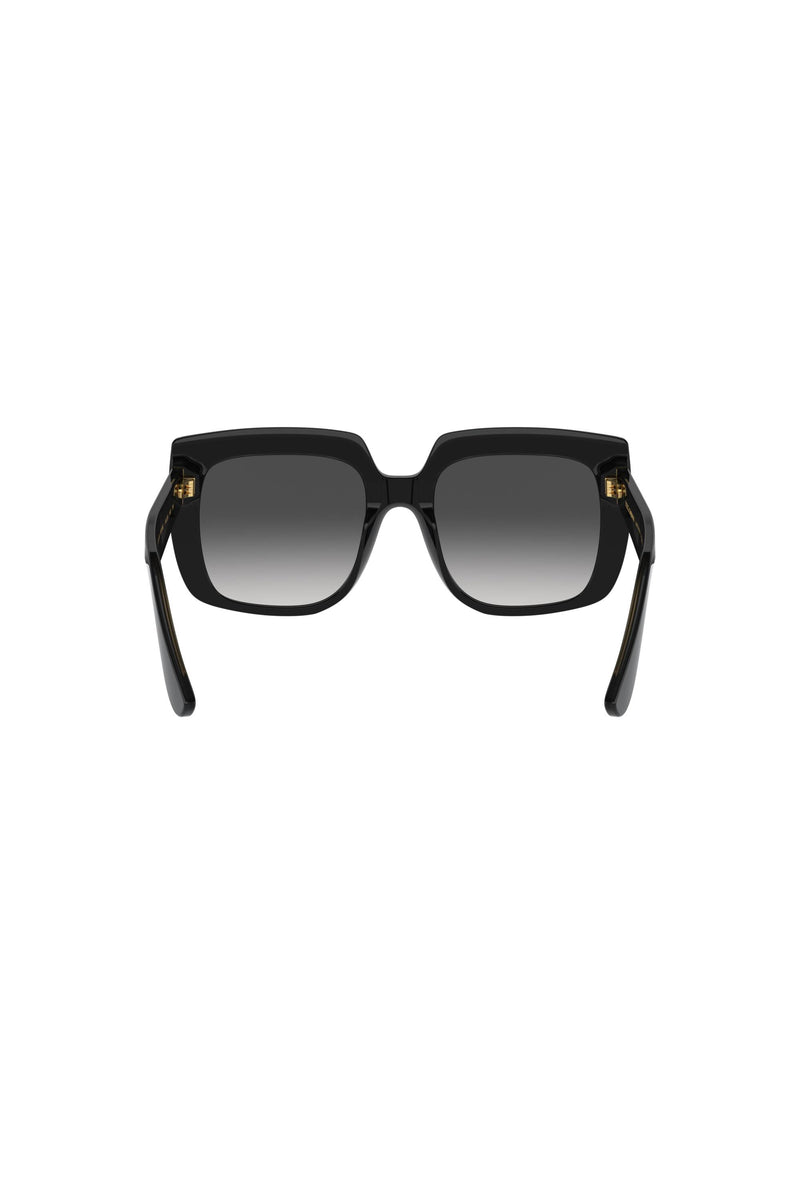 Square Frame Grey Gradient Lens Sunglasses - Black