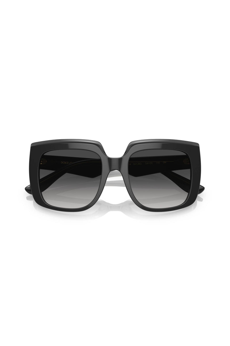 Square Frame Grey Gradient Lens Sunglasses - Black