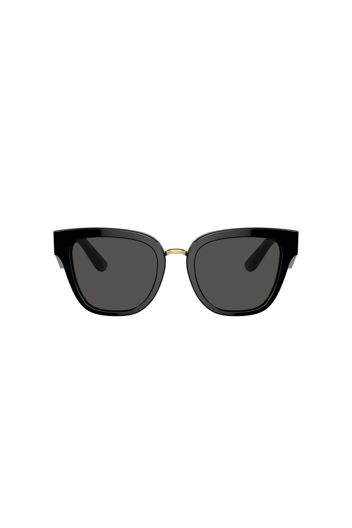 Square Frame Dark Grey Lens Sunglasses - Black