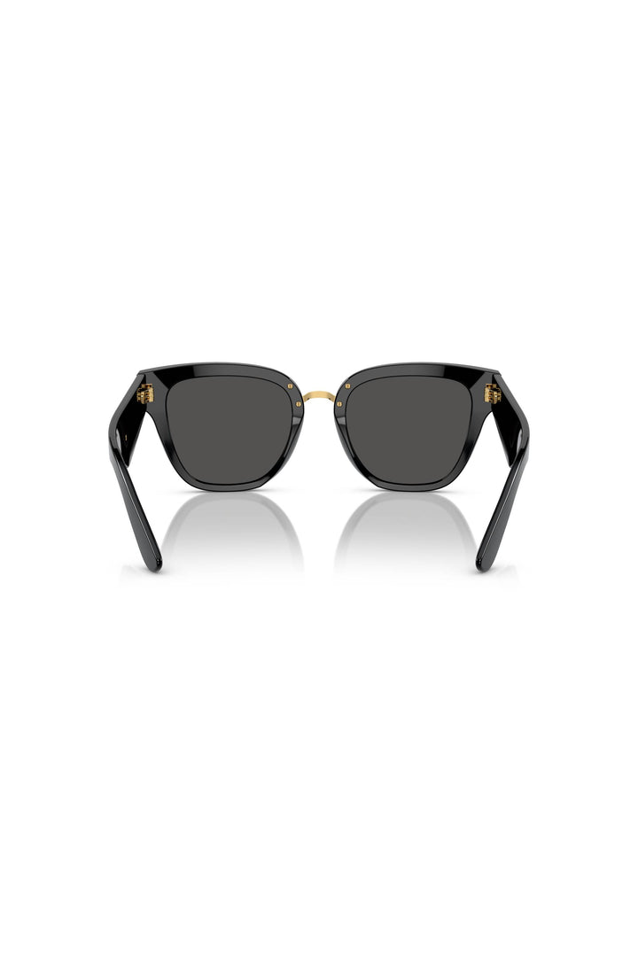 Square Frame Dark Grey Lens Sunglasses - Black