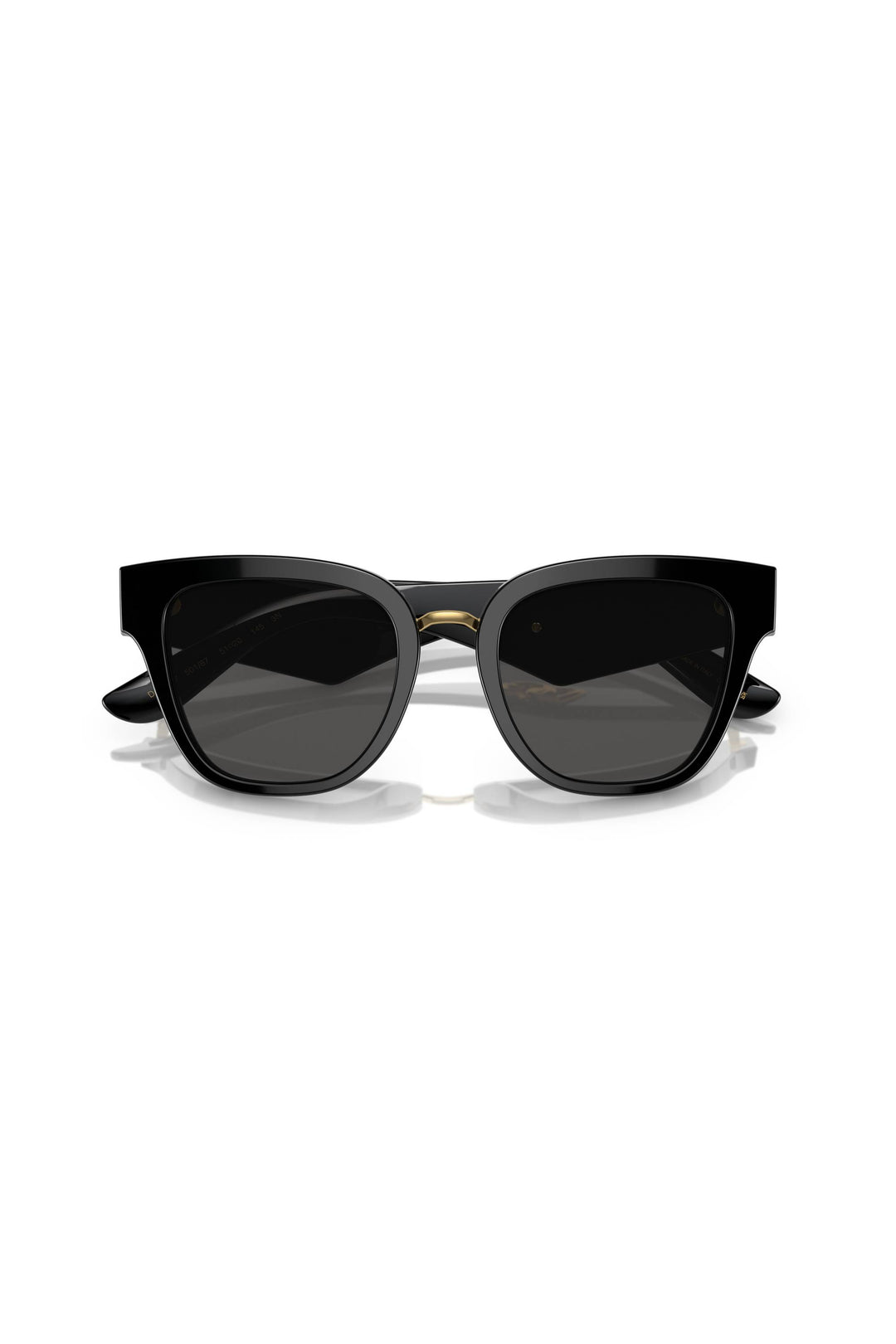 Square Frame Dark Grey Lens Sunglasses - Black