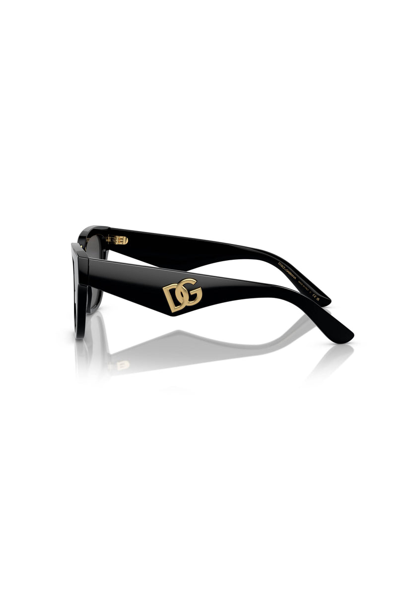 Square Frame Dark Grey Lens Sunglasses - Black