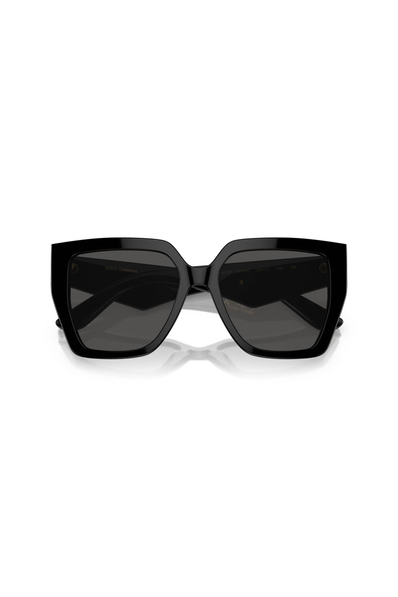 Square Frame Dark Grey Sunglasses - Black