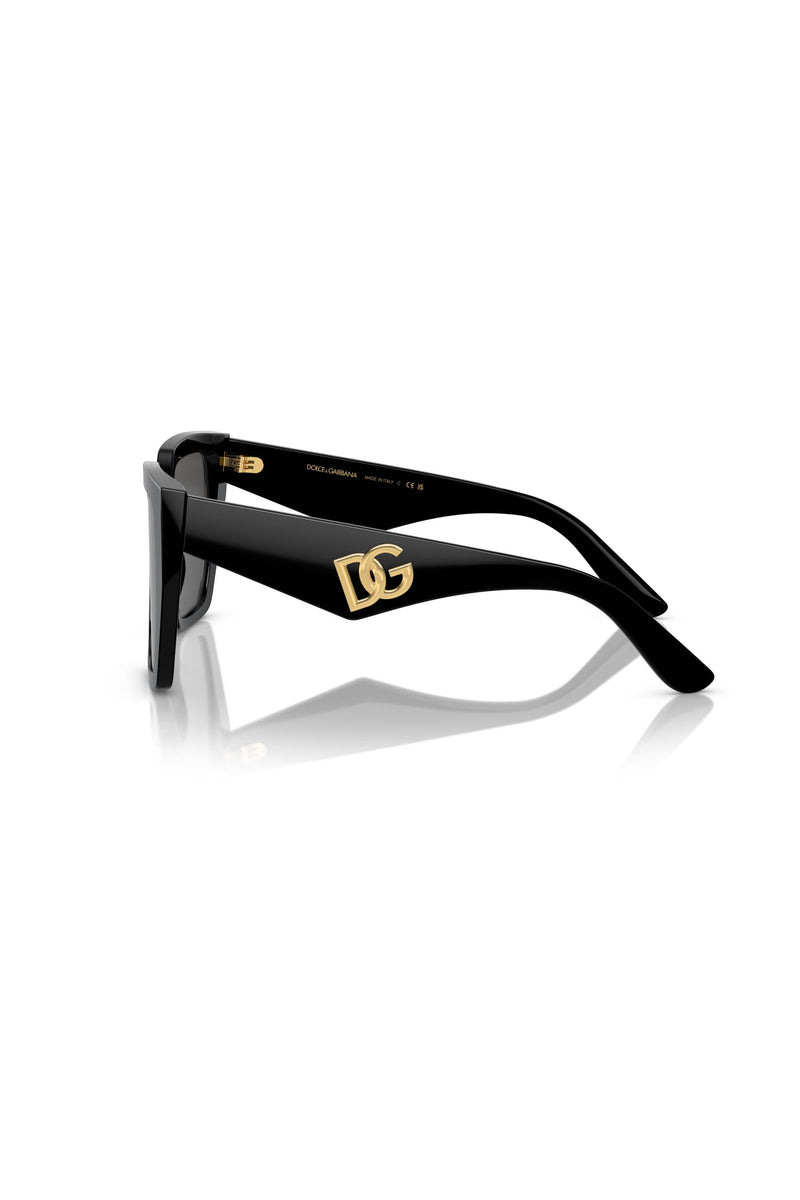 Square Frame Dark Grey Sunglasses - Black