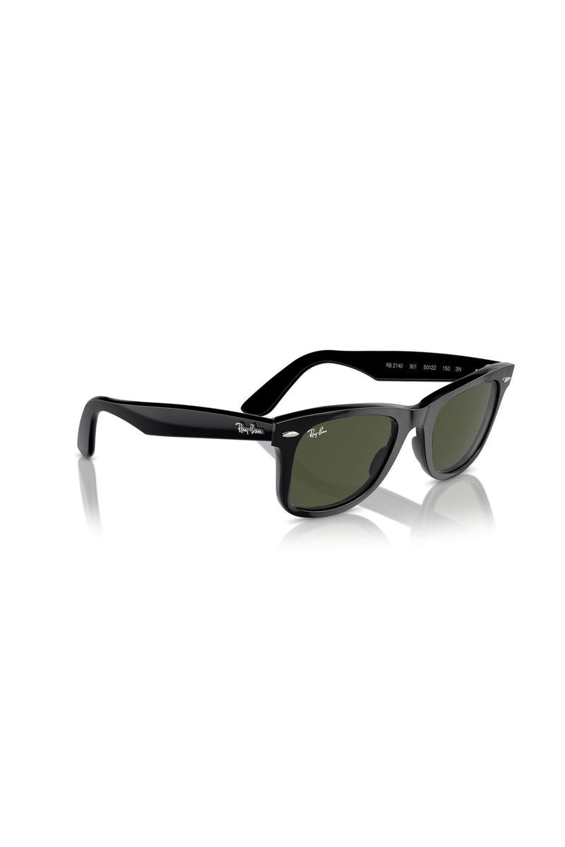 Wayfarer Green Lens Sunglasses - Black