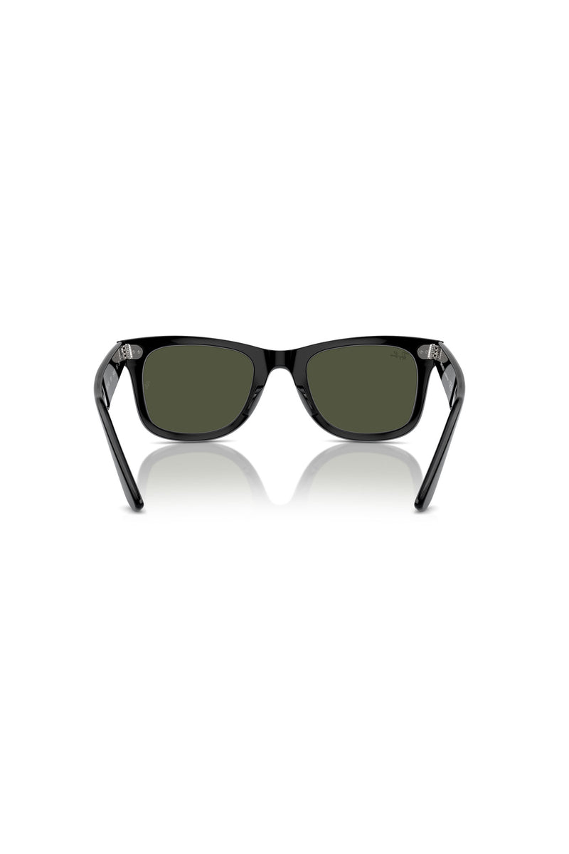 Wayfarer Green Lens Sunglasses - Black