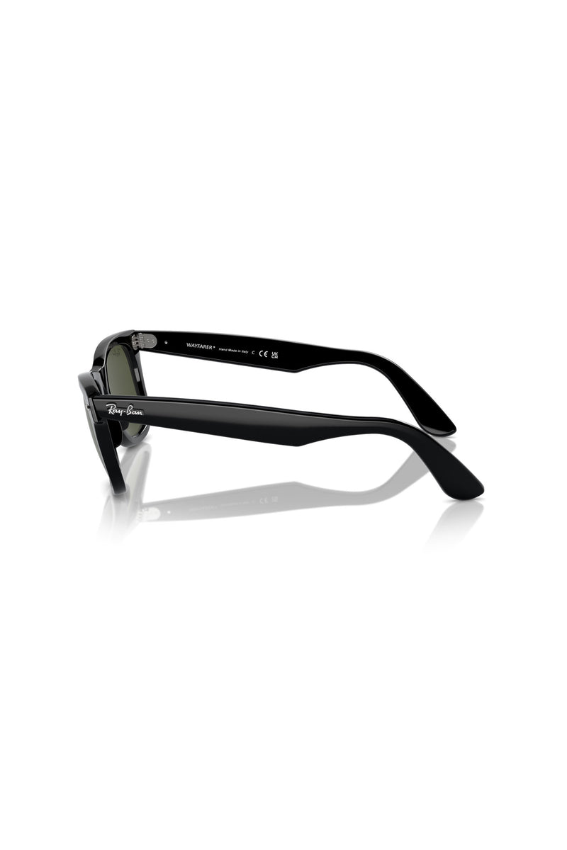 Wayfarer Green Lens Sunglasses - Black