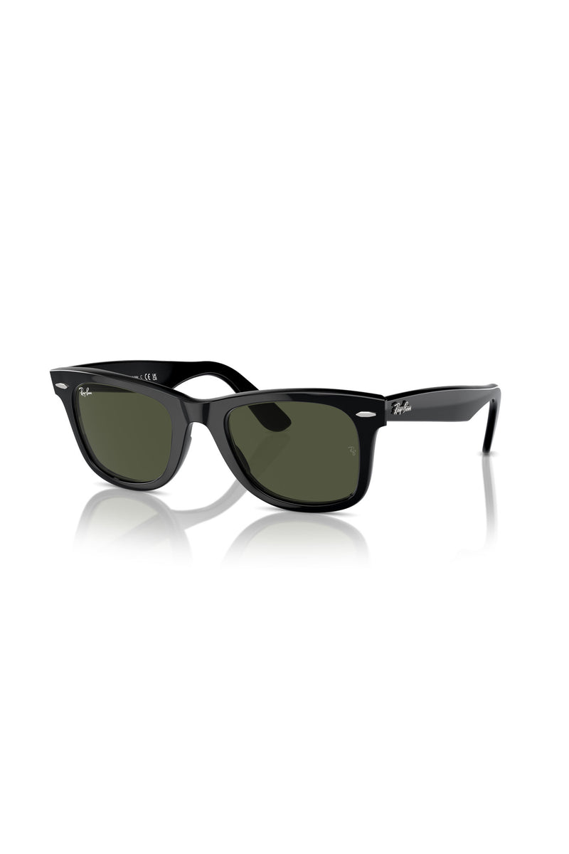 Wayfarer Green Lens Sunglasses - Black