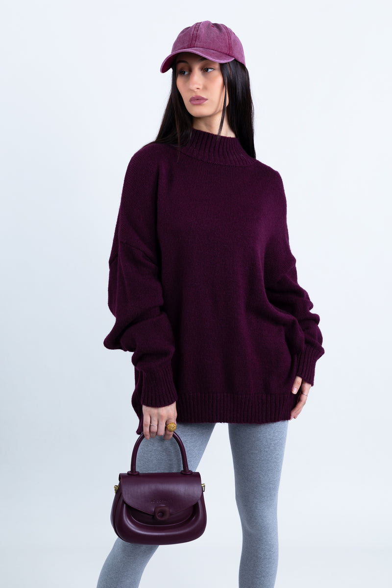 Florence Flap Bag With Top Handle - Plum