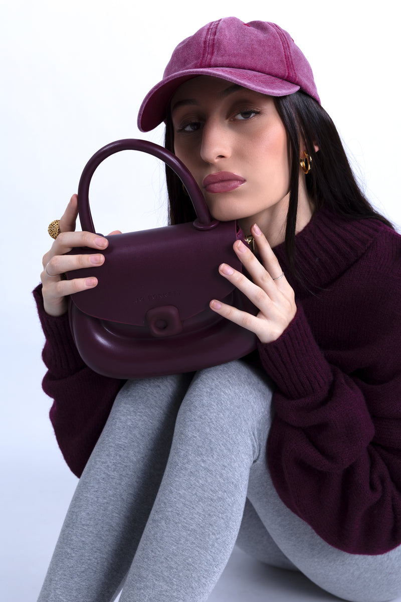 Florence Flap Bag With Top Handle - Plum