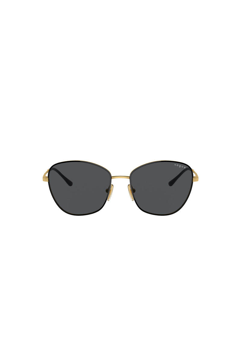 Gold Frame Black Sunglasses - Black