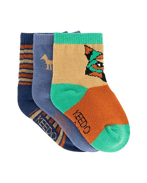 Keedo 3 Pack Fox Socks - Multi