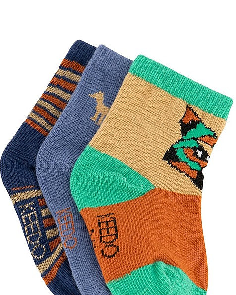 Keedo 3 Pack Fox Socks - Multi