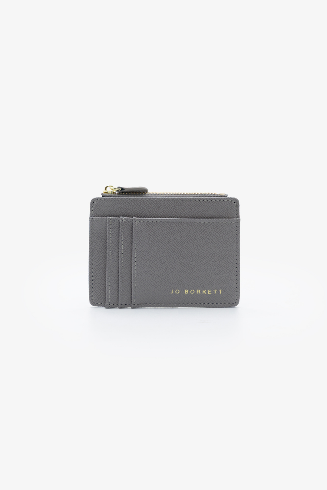 Jessica Pebble Surface Cardholder With Embossed Logo - Charcoal