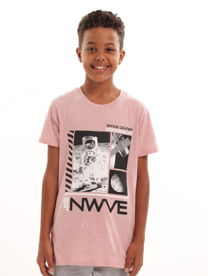 Boys Short Sleeve Tee - Dusty Pink
