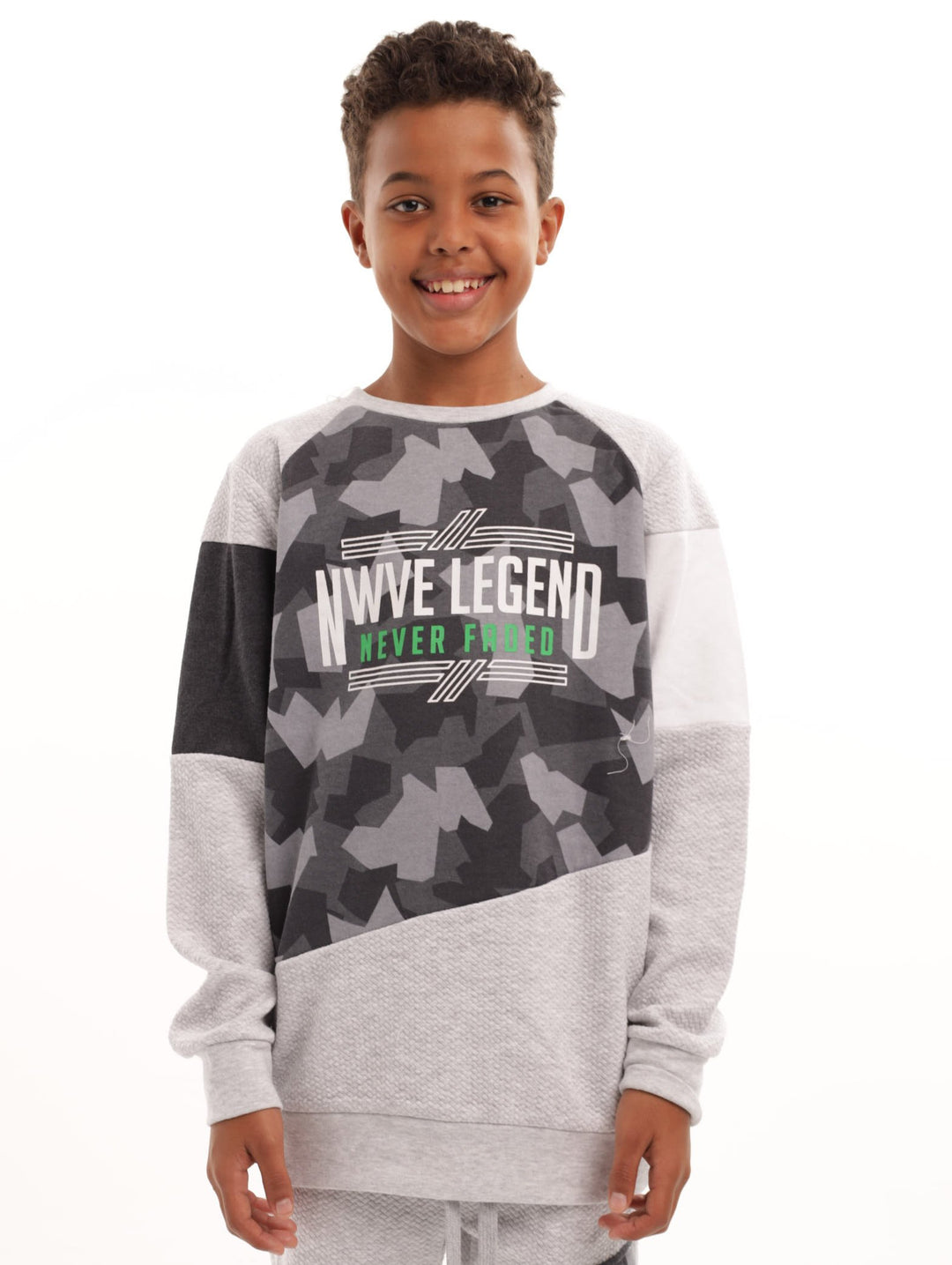 Boys Surface Interest Track Top - Grey Melange