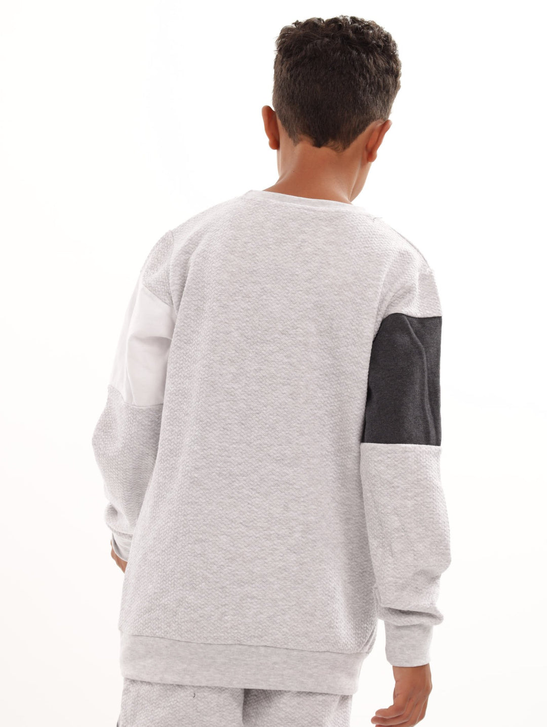 Boys Surface Interest Track Top - Grey Melange