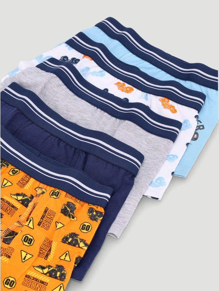 Pre-Boys 5 Pack Monster Truck Boxers - Orange