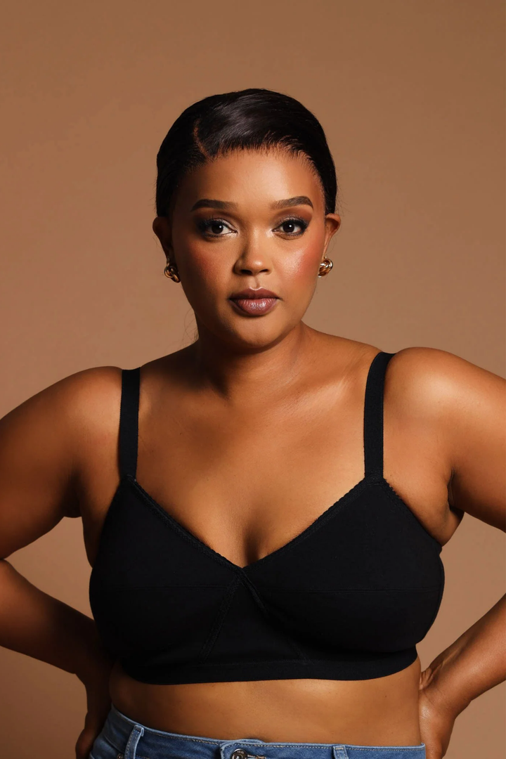 2 Pack Cotton Cross Your Heart Bra - Black/Grey