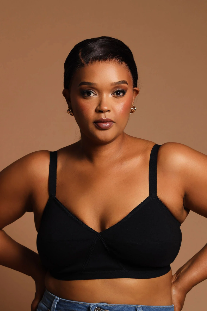 2 Pack Cotton Cross Your Heart Bra - Black/Grey