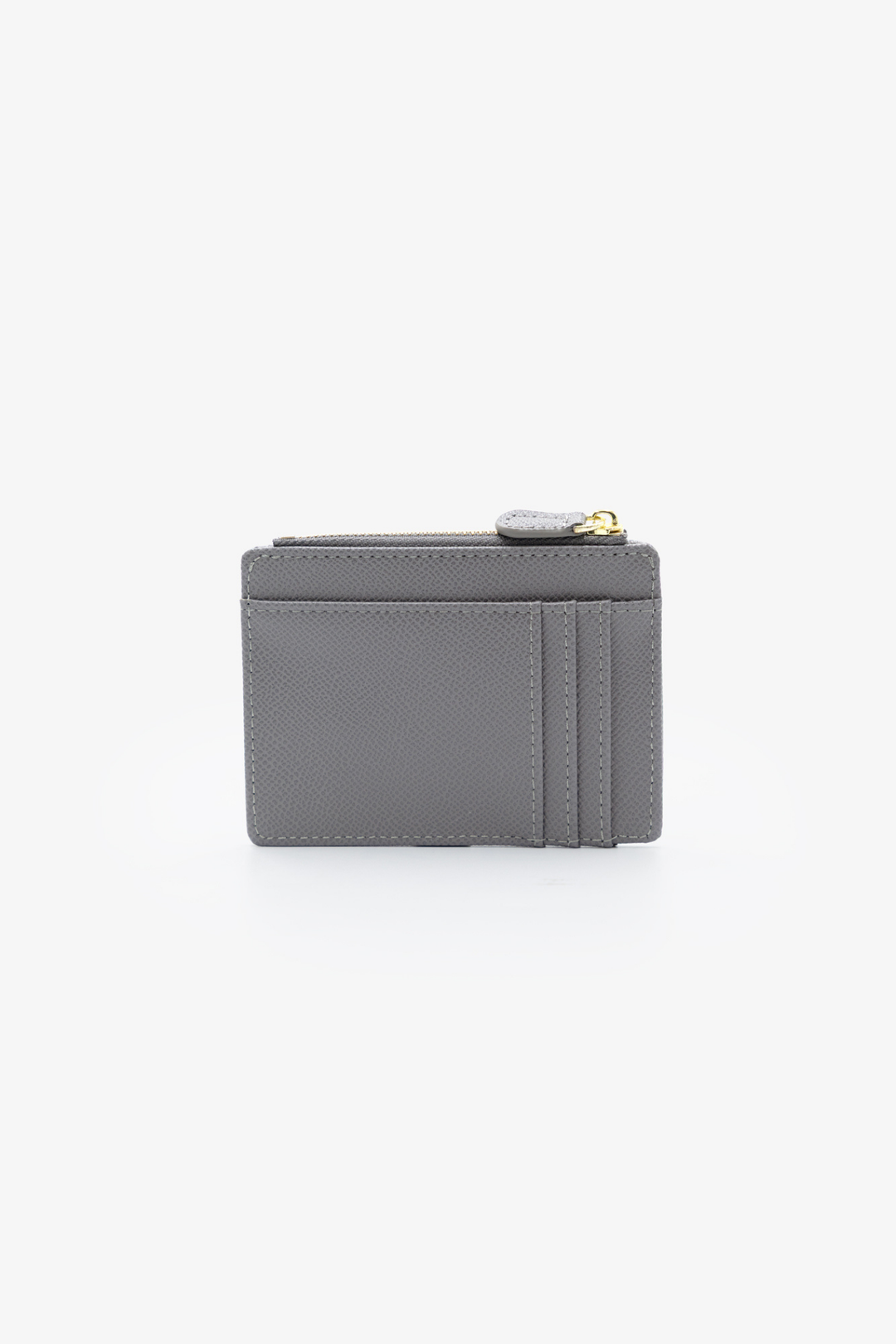 Jessica Pebble Surface Cardholder With Embossed Logo - Charcoal