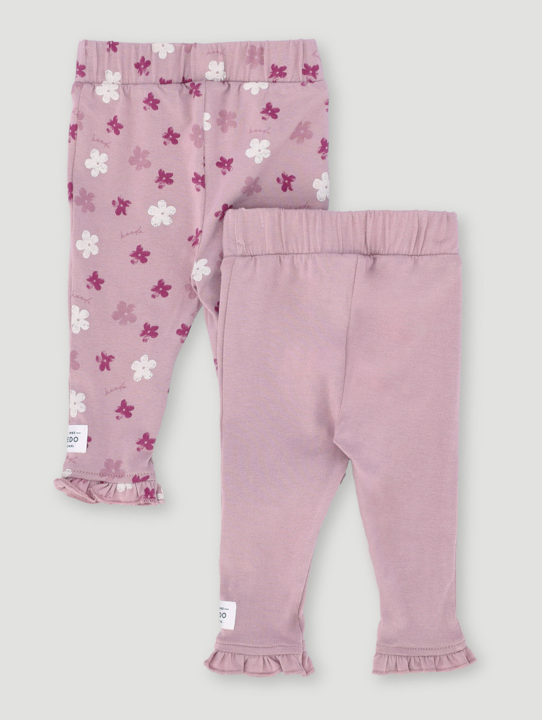 Keedo Baby Girls 2 Pack Print Legging - Mauve