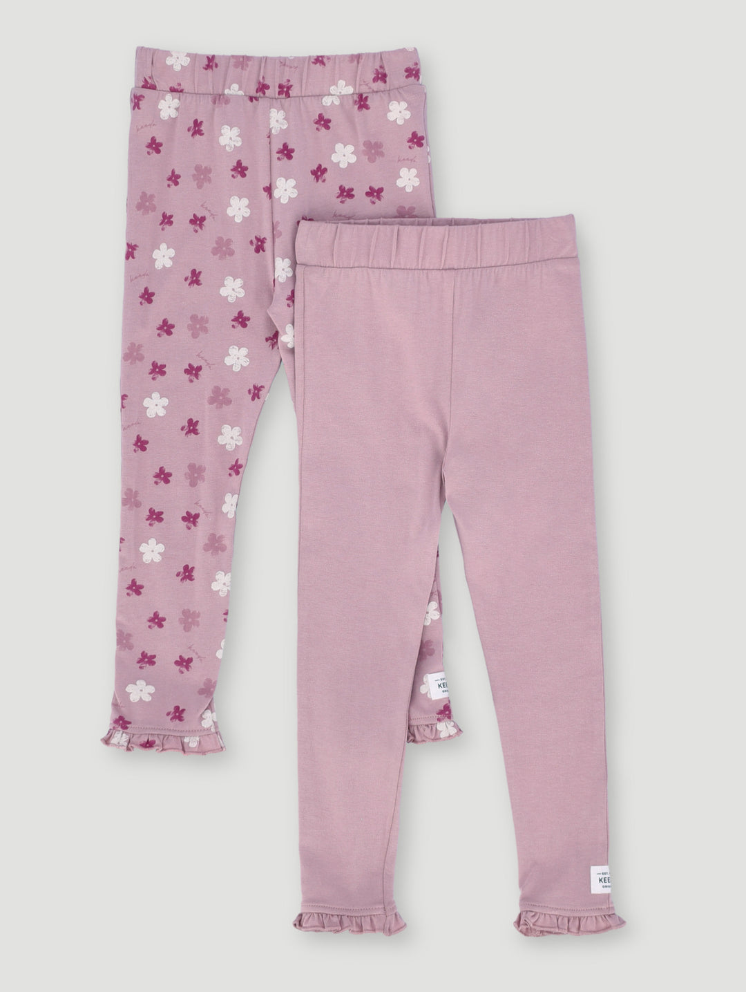 Keedo Girls 2 Pack Print Legging - Mauve