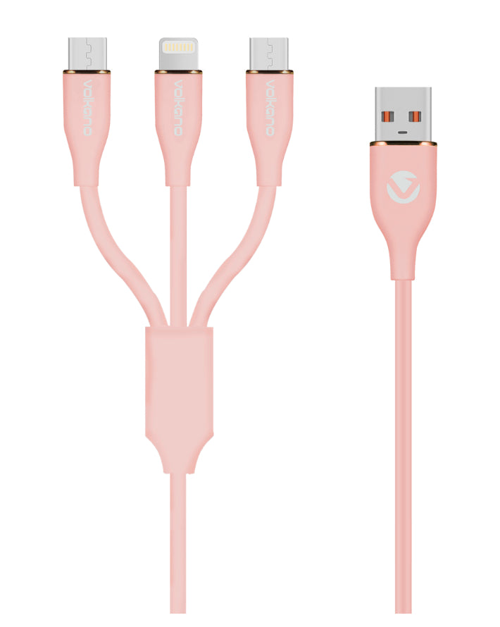 Flexi Series 3-in-1 Charging Cable - Pink
