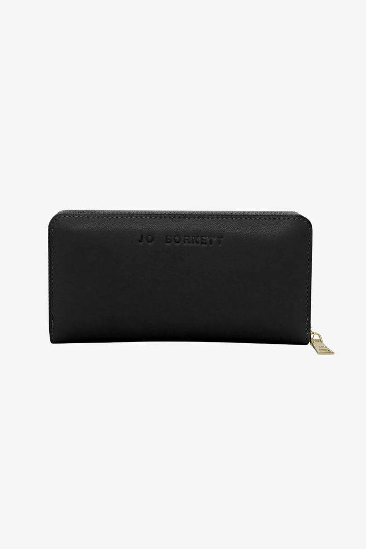 Nikki Pebble Handstrap Zip Around Purse - Black
