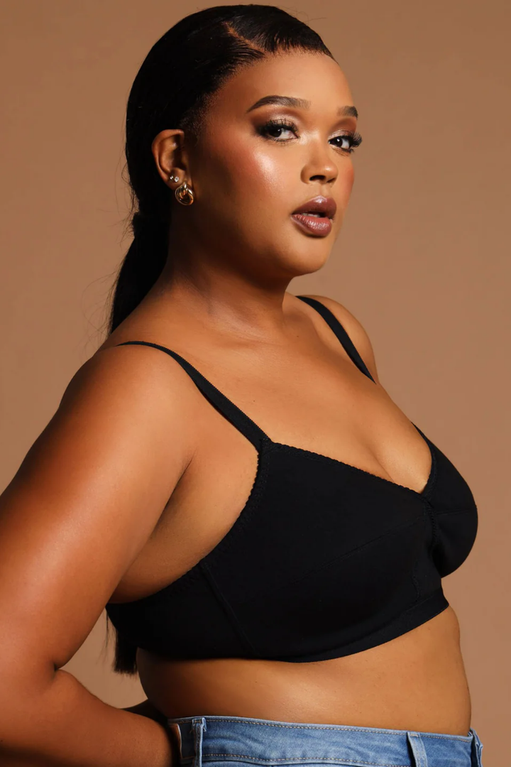 2 Pack Cotton Cross Your Heart Bra - Black/Grey