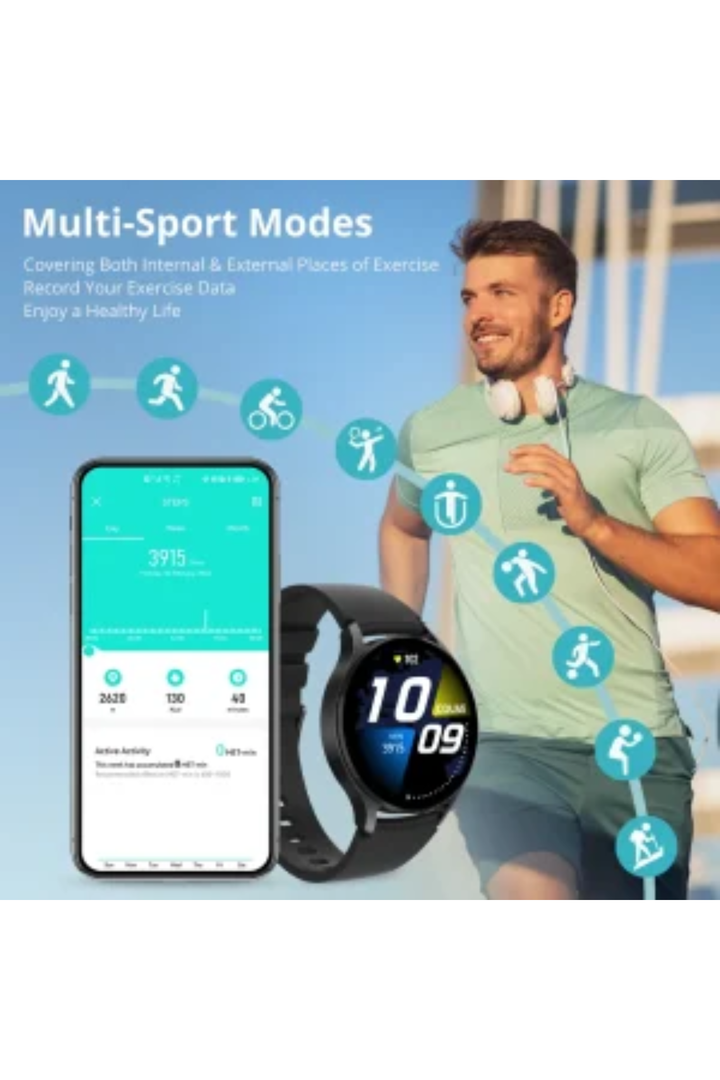 I28 ULTRA 1.43'' AOD DISPLAY Smart Watch - Black