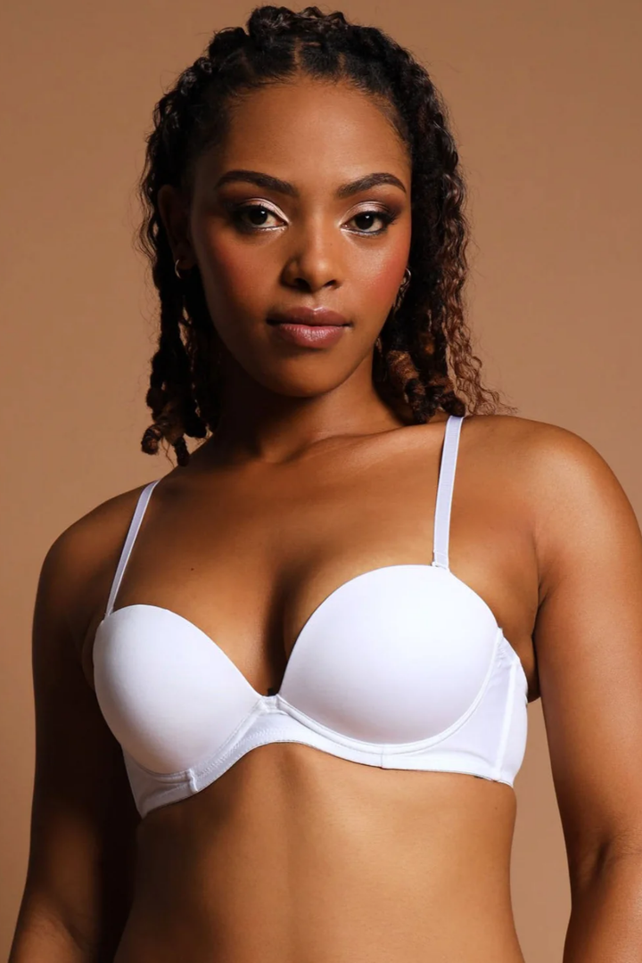 2 Pack Low Plunge Multiway Bra - White/Beige