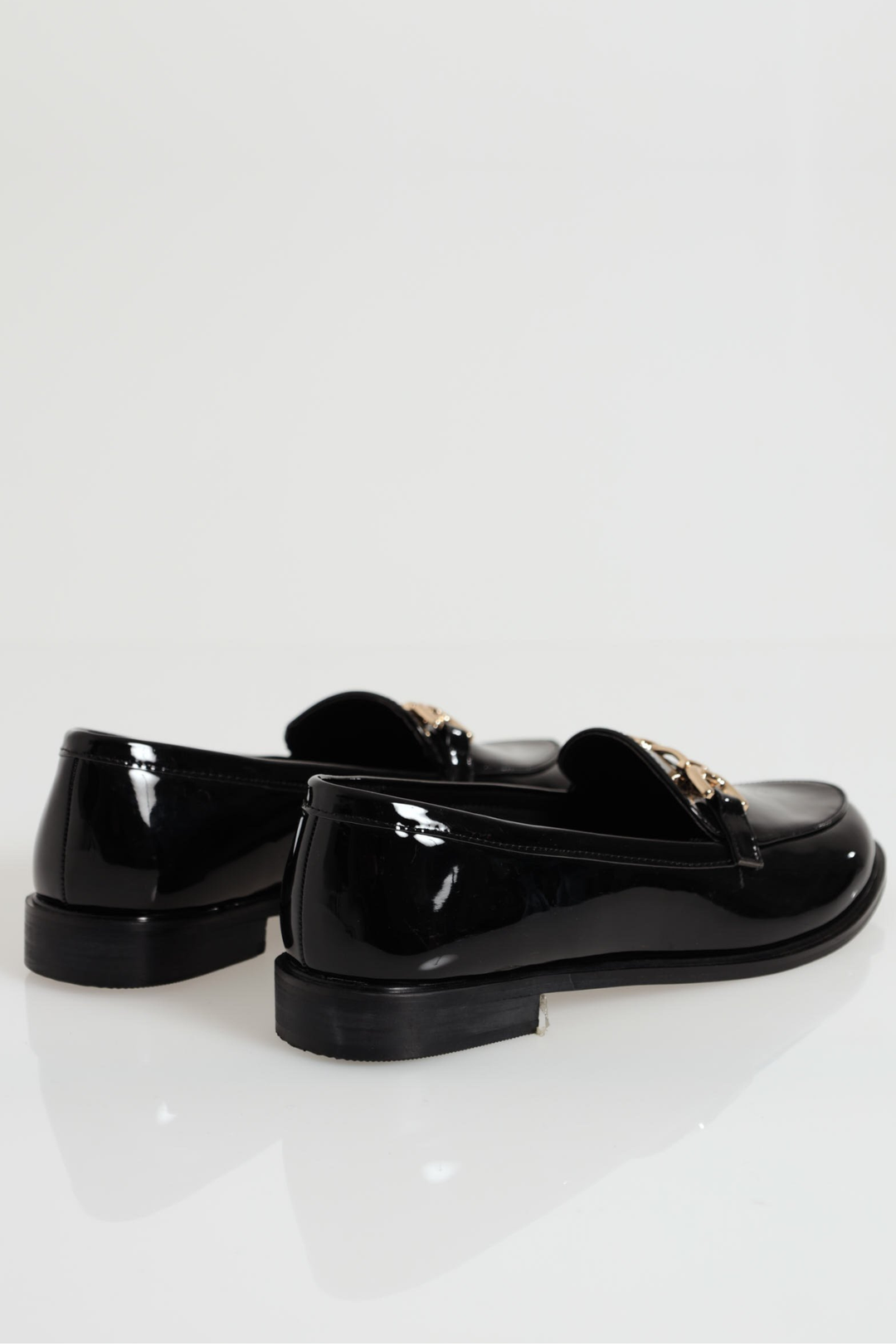 Smart Loafer With Chunky Metal Bar - Black