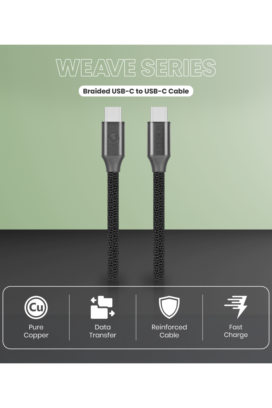 Weave Series 60w USB C to USB C 1.2m - Black