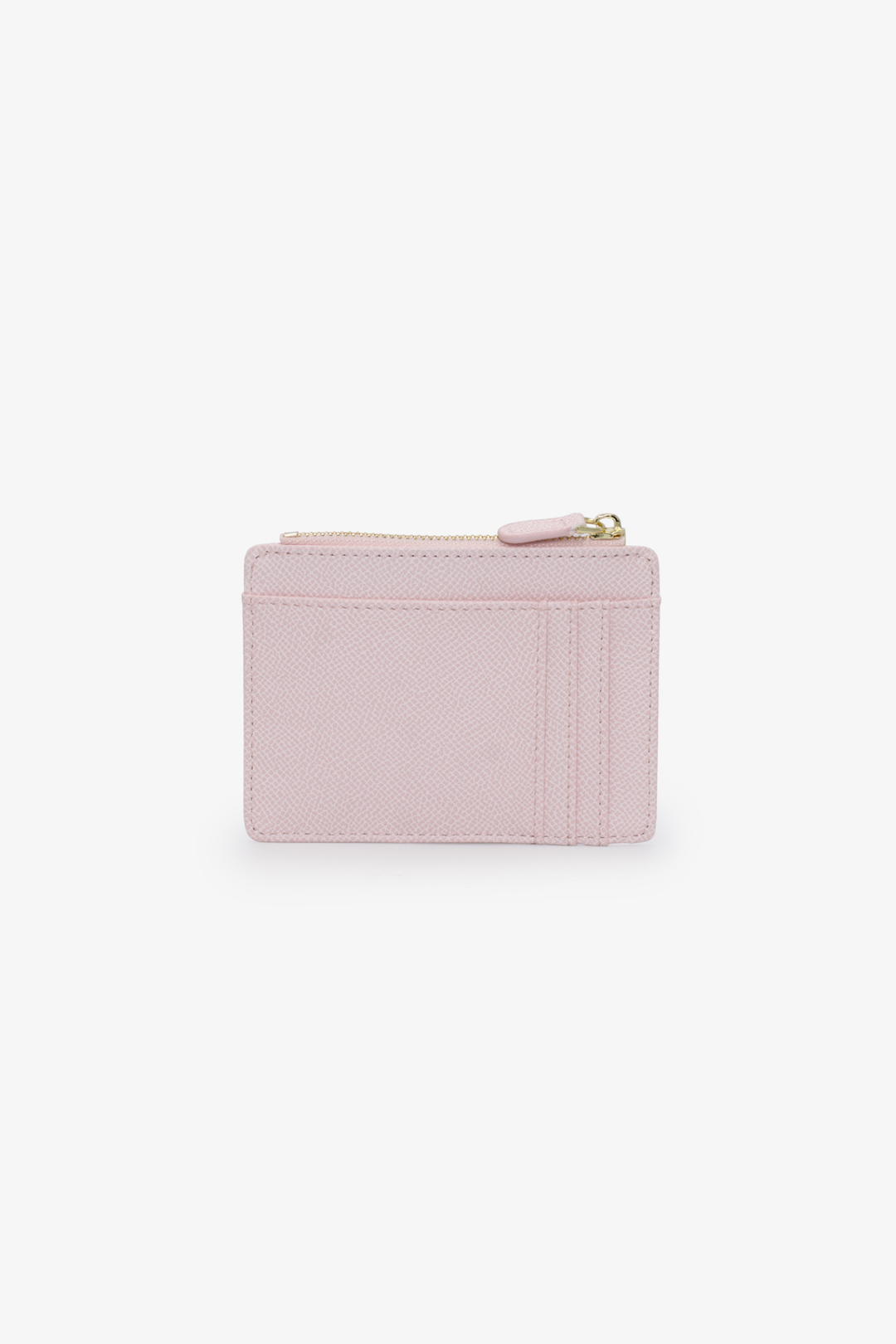 Jessica Pebble Surface Cardholder With Embossed Logo - Dusty Pink