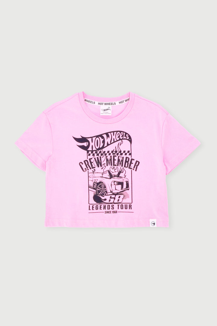 Pre-Girls Hot Wheels Tee - Pink