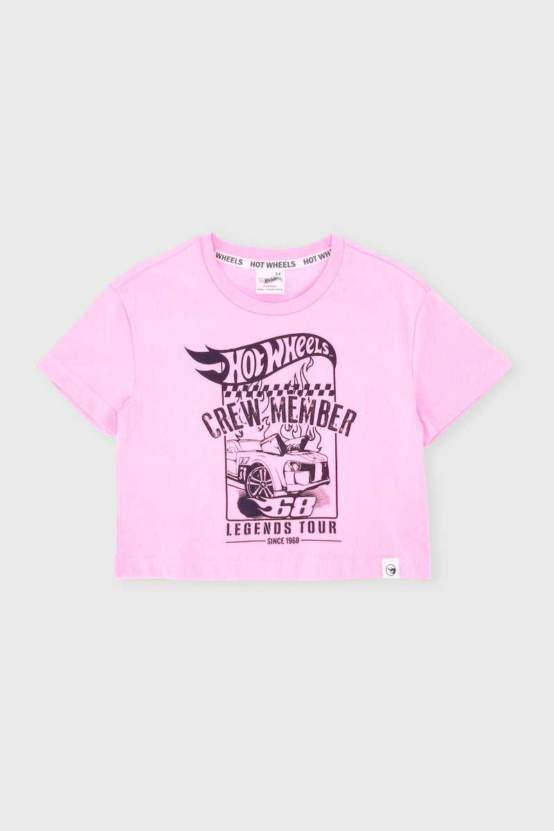 Pre-Girls Hot Wheels Tee - Pink