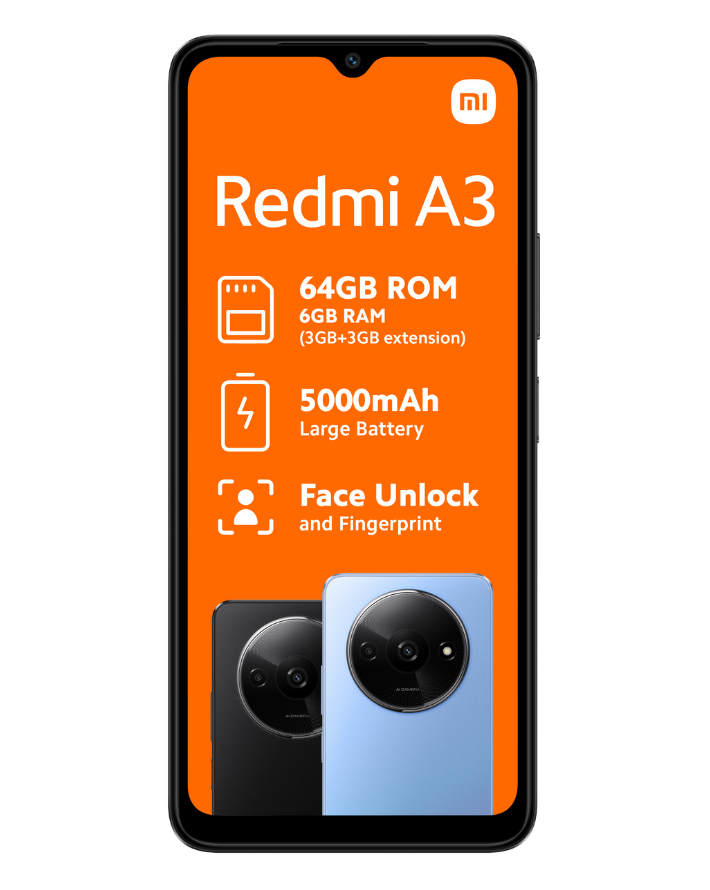 Redmi A3 64GB Dual Sim Black Cellphone
