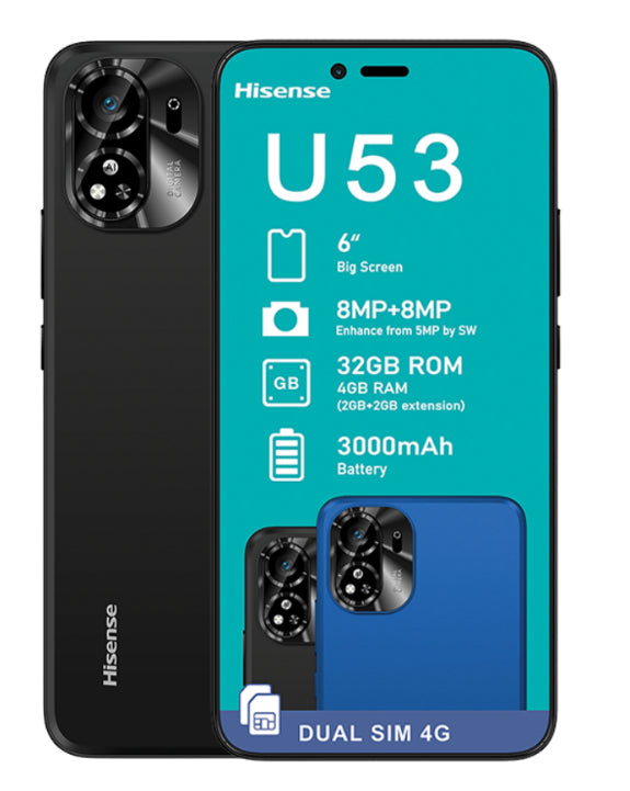 U53 32GB 4G Dual Sim Black Cellphone