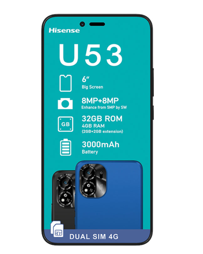 U53 32GB 4G Dual Sim Black Cellphone