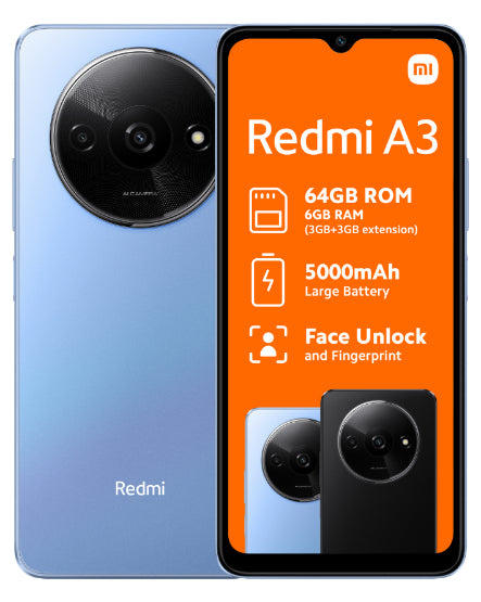 Xiaomi Redmi A3 64GB Dual Sim Blue Cellphone