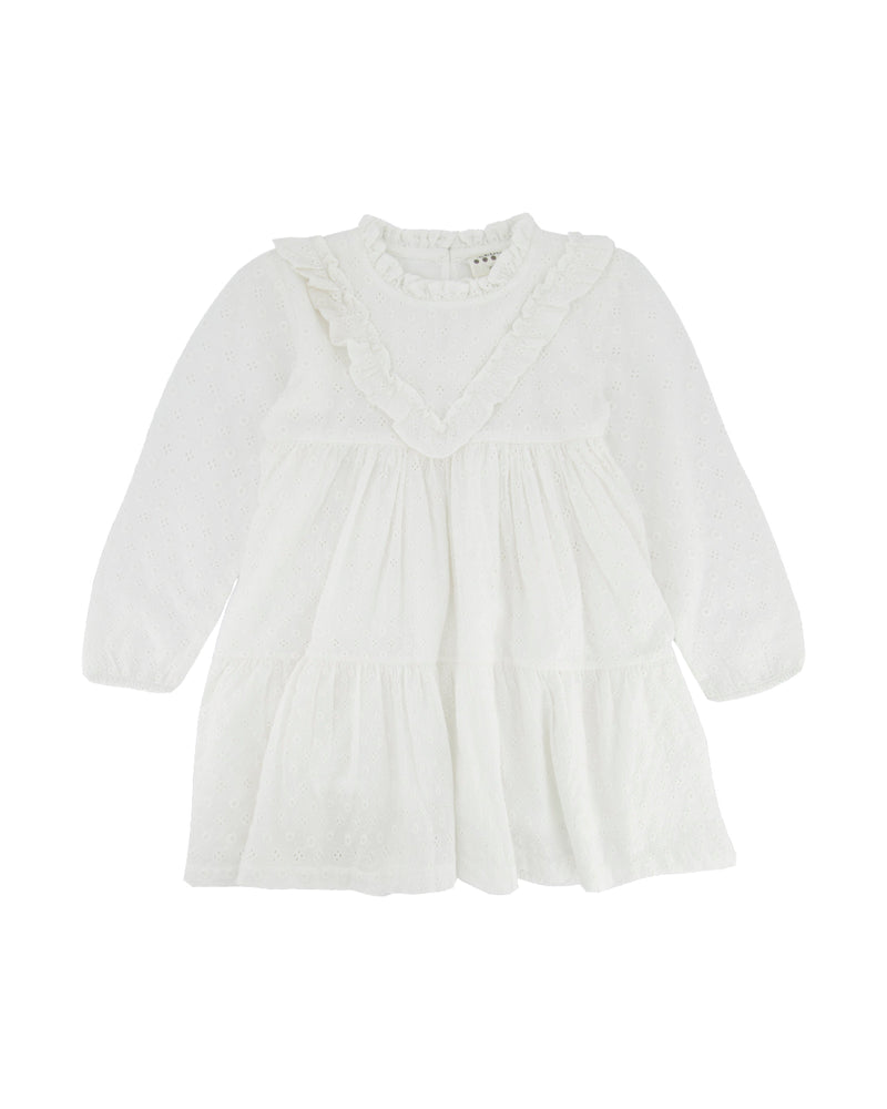 Keedo Baby Girls Heather Anglaise Dress - White