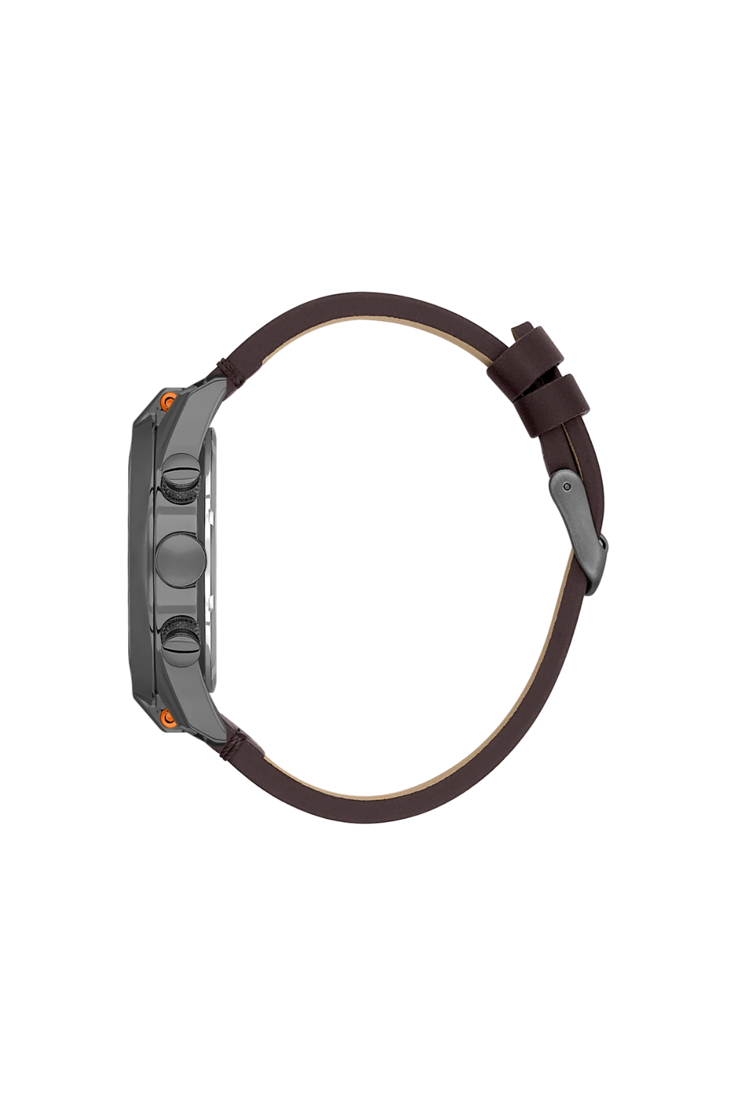 Gunmetal Case & Blue Dial With Brown Strap - Gunmetal