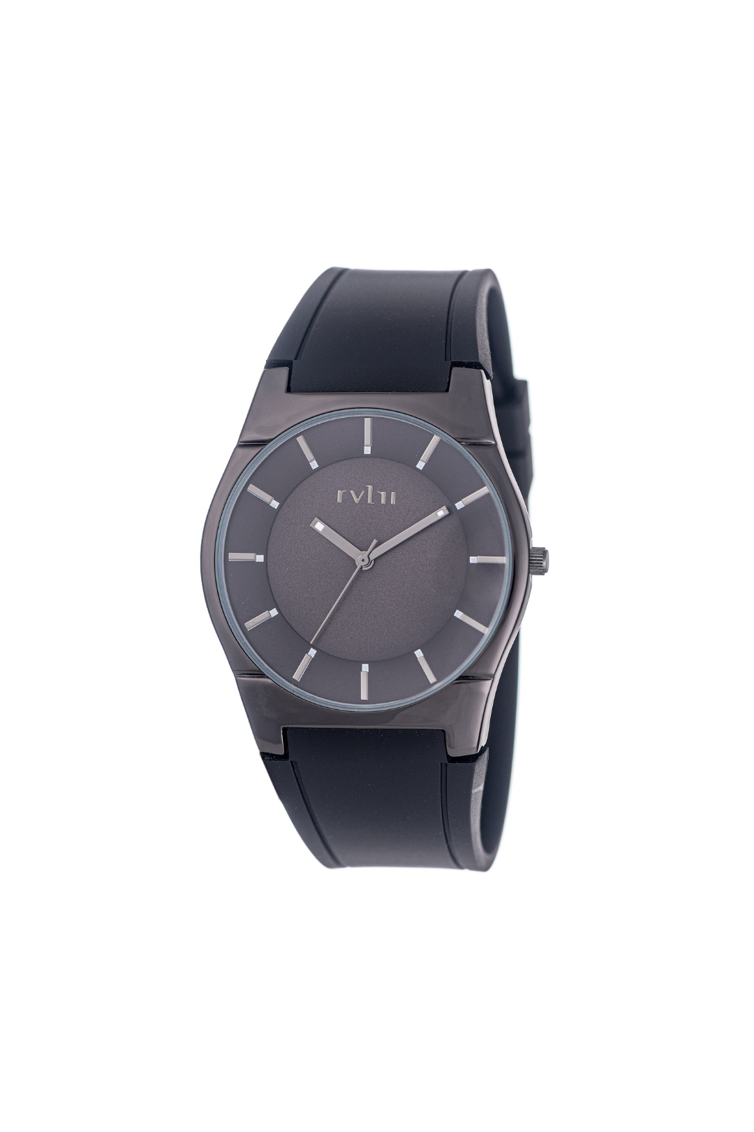 Gents Full Black Watch With Gunmetal Detail