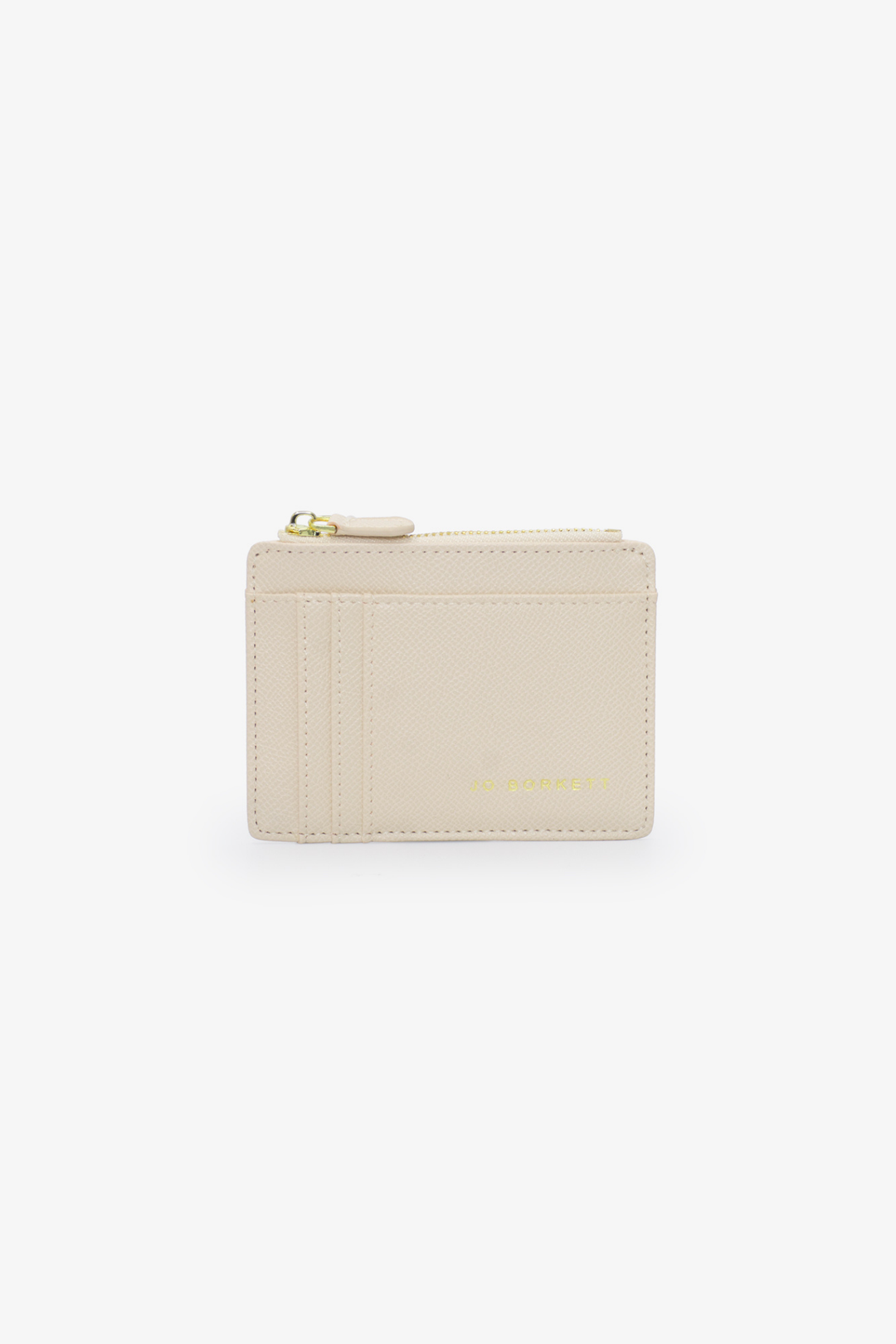 Jessica Pebble Surface Cardholder With Embossed Logo - Cream