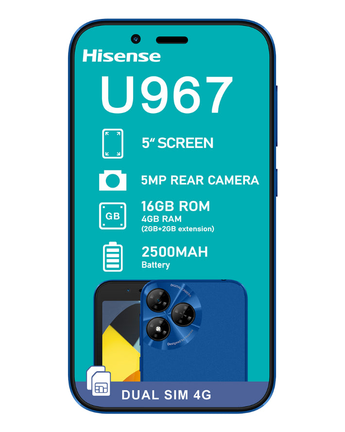 U967 Dual Sim Blue Cellphone