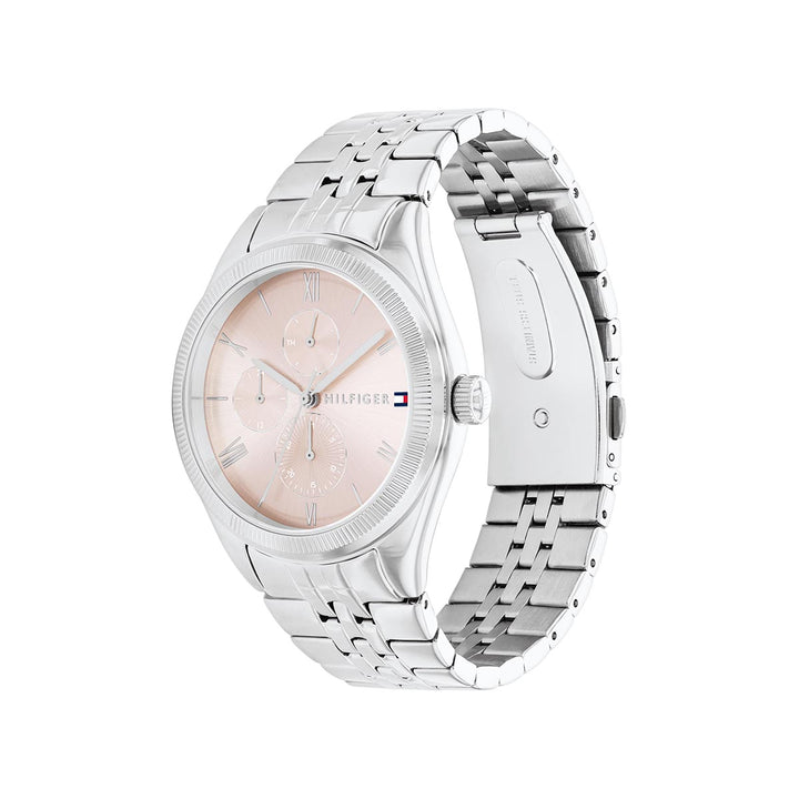 Monica Stainless Steel Case & Bracelet With Blush Dial Watch - Silver